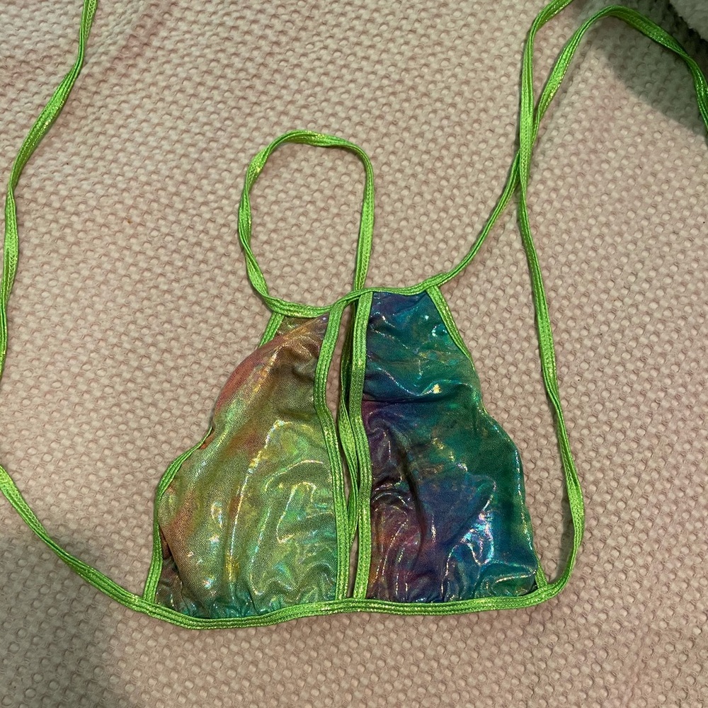 Holographic Rave Keyhole Top